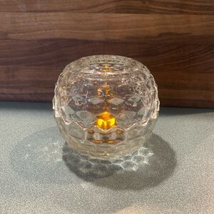 Vintage Homco Cubist Clear Glass Fairy Lamp